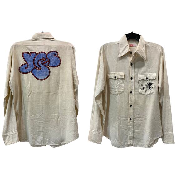 RARE Vintage 70s YES Shirt | Levi's Painted Concert Band Shirt | Roger Dean Art - Picture 1 of 10